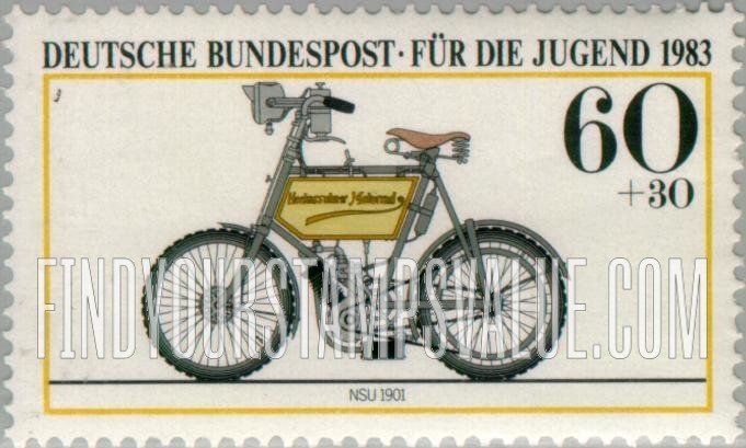 FindYourStampsValue: SEMI-POSTAL - Historic Motorcycles: NSU, 1901