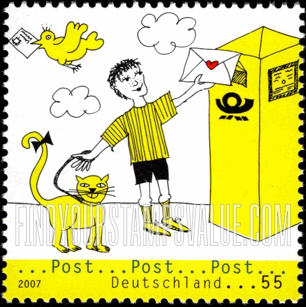 FindYourStampsValue: Letter Writing: Boy mailing letter