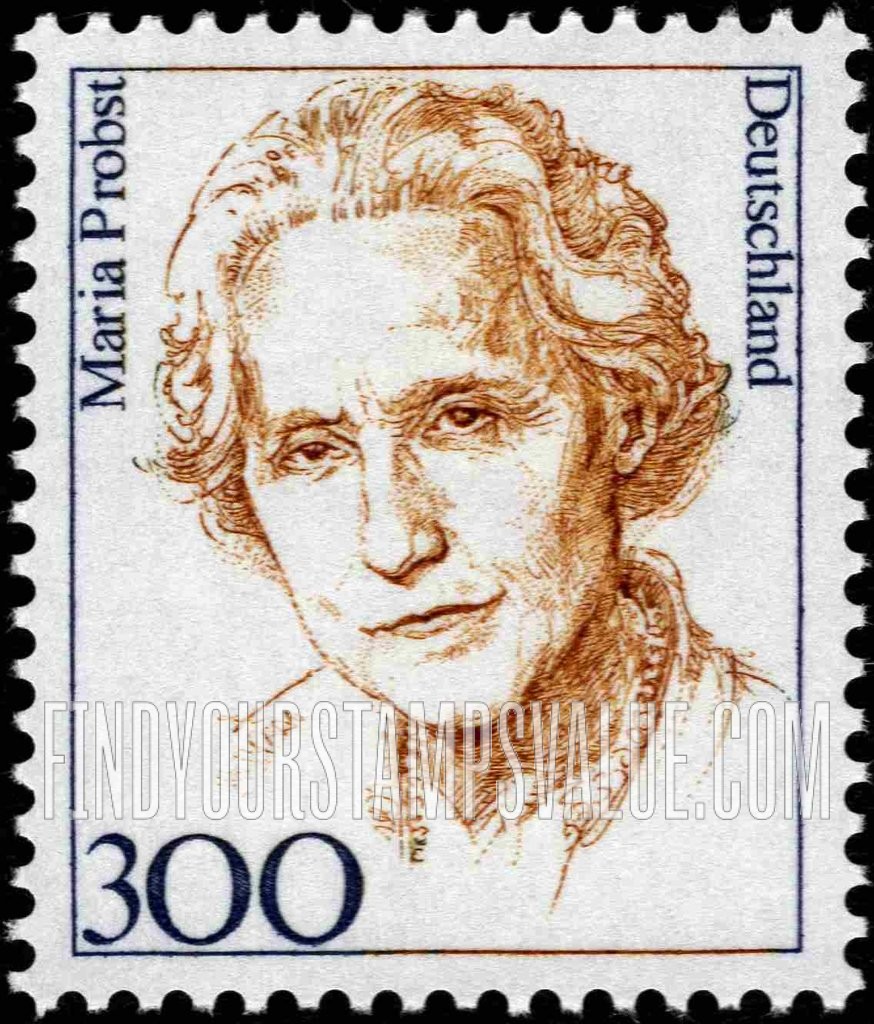 FindYourStampsValue: Famous Women Type of 1986: Maria Probst (1902-67), politician