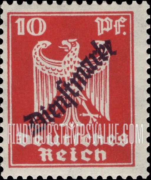 FindYourStampsValue: OFFICIAL - German Eagle: Same Overprint On Issues of 1924