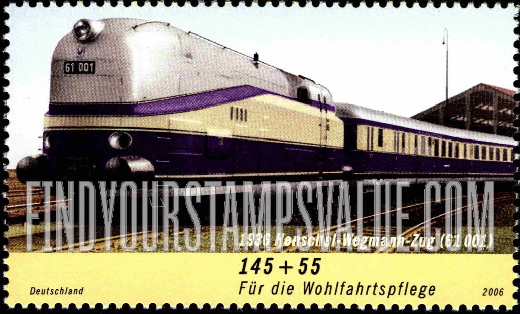 FindYourStampsValue: SEMI-POSTAL - Trains: Henschel-Wegmann train (61 001)