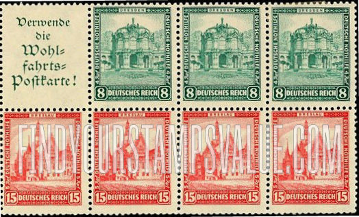 FindYourStampsValue: SEMI-POSTAL - The Zwinger at Dresden and Breslau City Hall