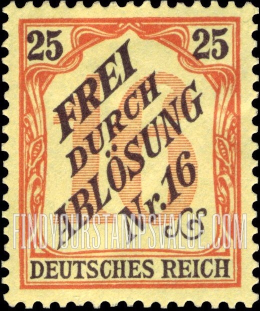FindYourStampsValue: LOCAL OFFICIAL - “Nomber 16” refers to the district of Prussia