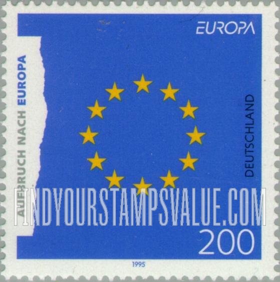FindYourStampsValue: End of World War II, 50th Anniversary: Moving towards United Europe