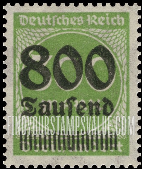 FindYourStampsValue: Numeral Value: Stamps and Types of 1922-23 Surcharged in Green