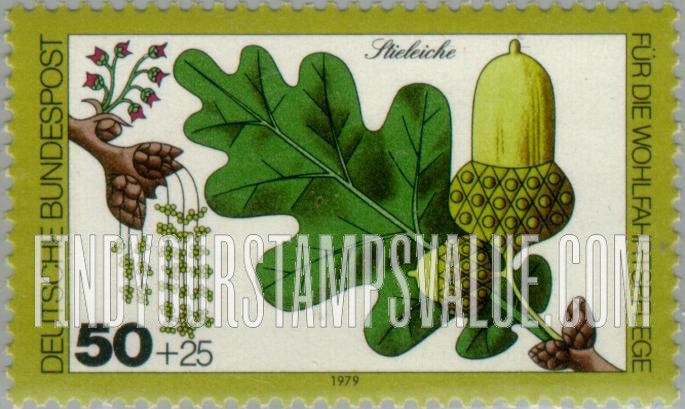 FindYourStampsValue: SEMI-POSTAL - Woodland Plants: English oak