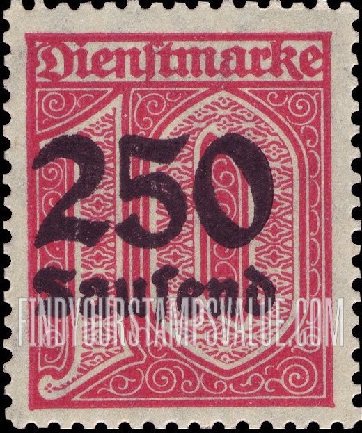 FindYourStampsValue: OFFICIAL - Numeral Value: Official Stamps of 1920-23 Surcharged with New Values