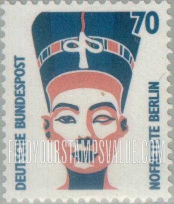 FindYourStampsValue: Historic Sites and Objects: Queen Nefertiti of Egypt, bust, Egyptian Museum, Berlin