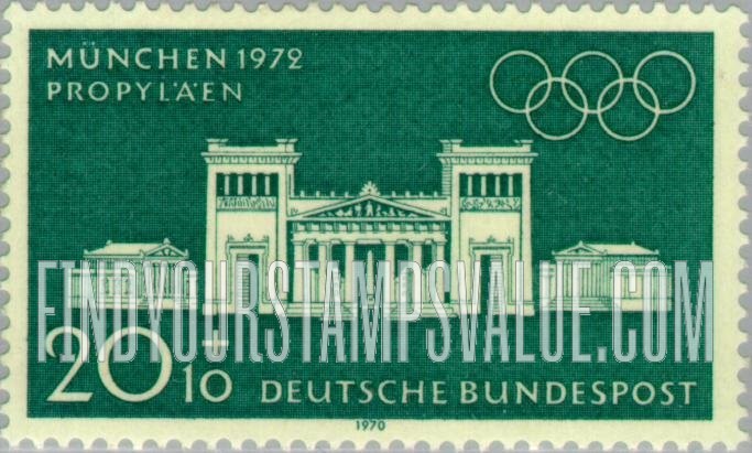 FindYourStampsValue: SEMI-POSTAL - Munich Buildings: Propylaea