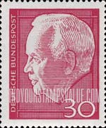 FindYourStampsValue: President Heinrich Lübke: Lübke Type of 1964