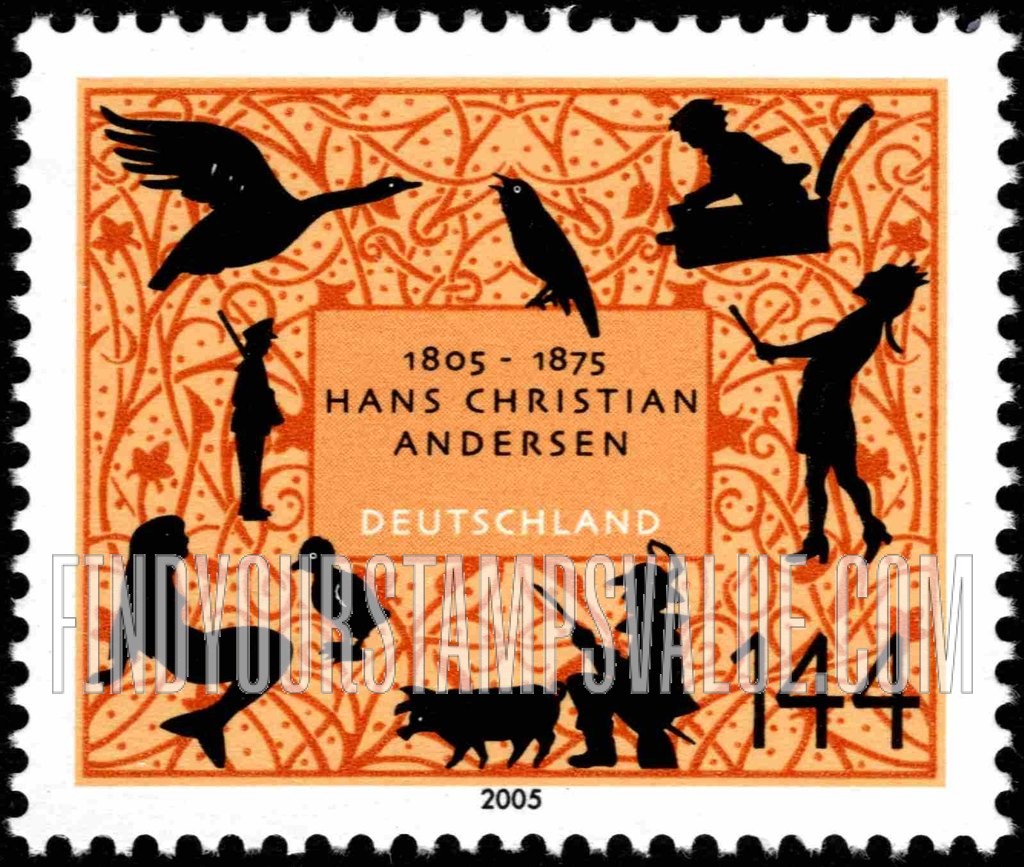FindYourStampsValue: Hans Christian Andersen (1805-75), Author