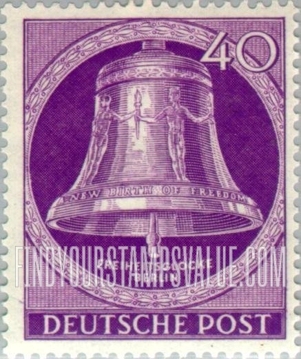 FindYourStampsValue: BERLIN - Freedom Bell: Bell Type of 1951-1952