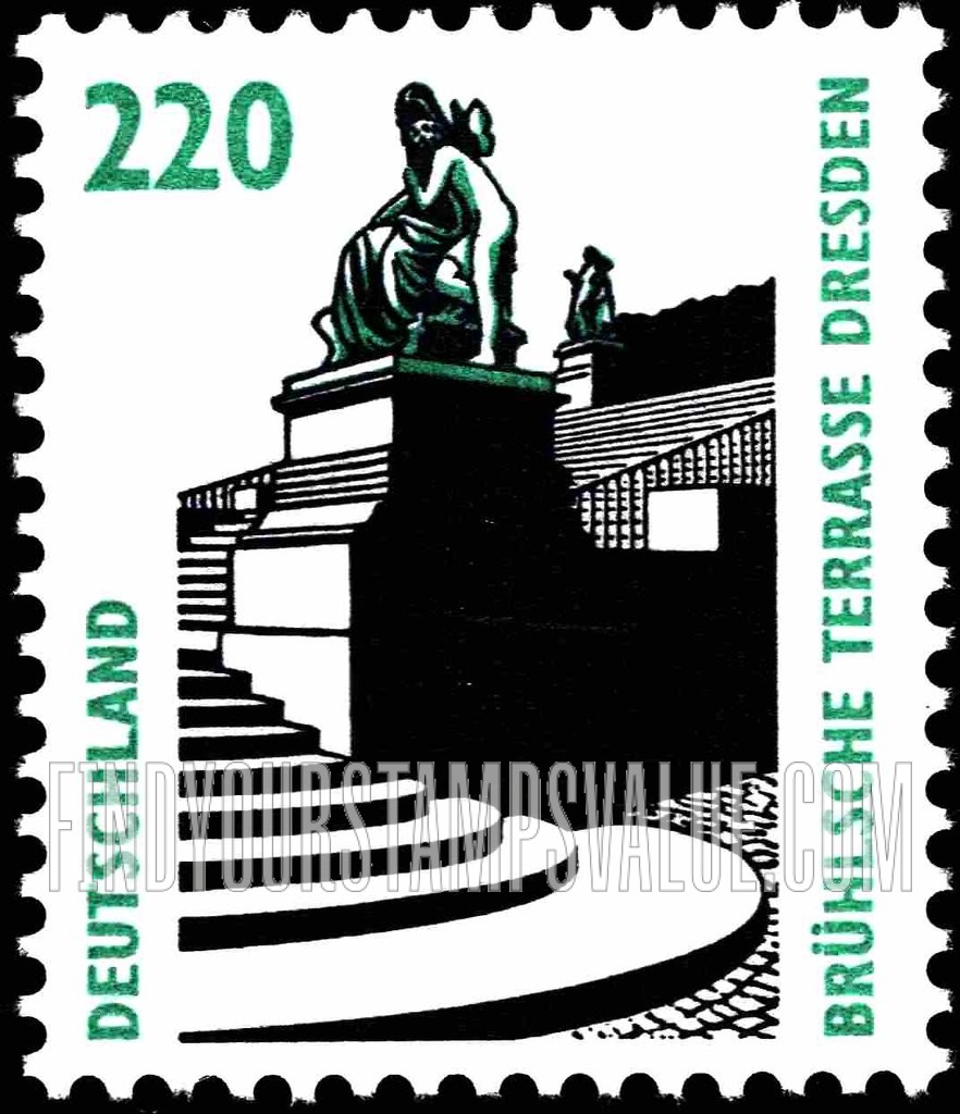FindYourStampsValue: Historic Sites Type of 1987: Brühl’s Terrace, Dresden