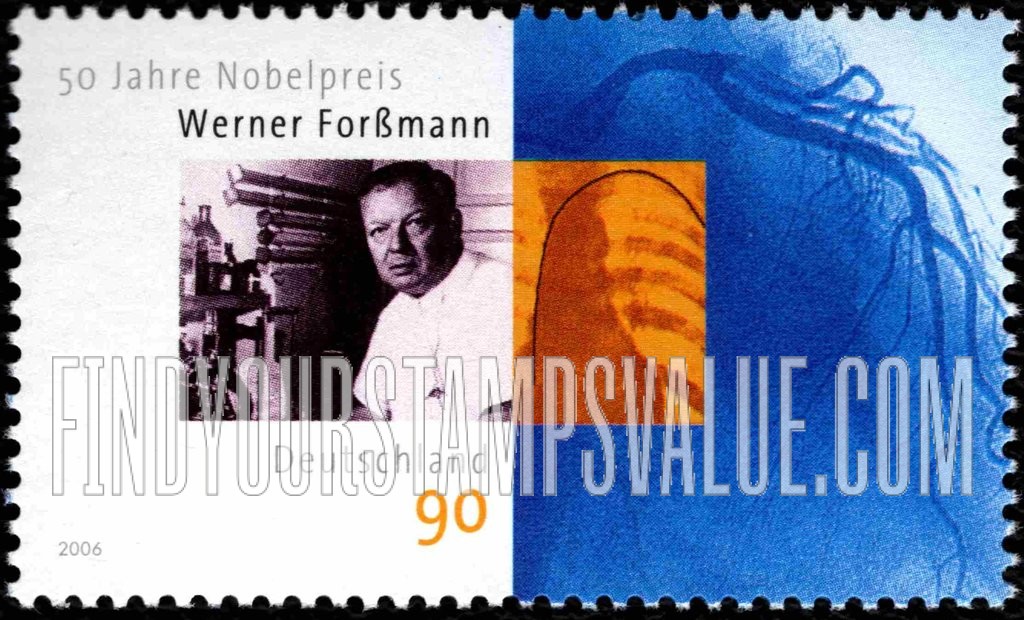 FindYourStampsValue: Werner Forssmann (1904-79), 1956 Physiology or Medicine Nobel Laureate