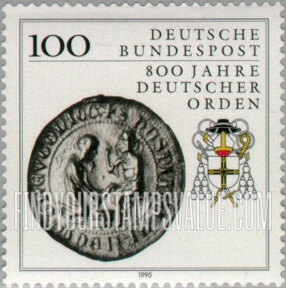 FindYourStampsValue: Seal of Colony Spittler, 1400, and Teutonic Order Heraldic Emblem