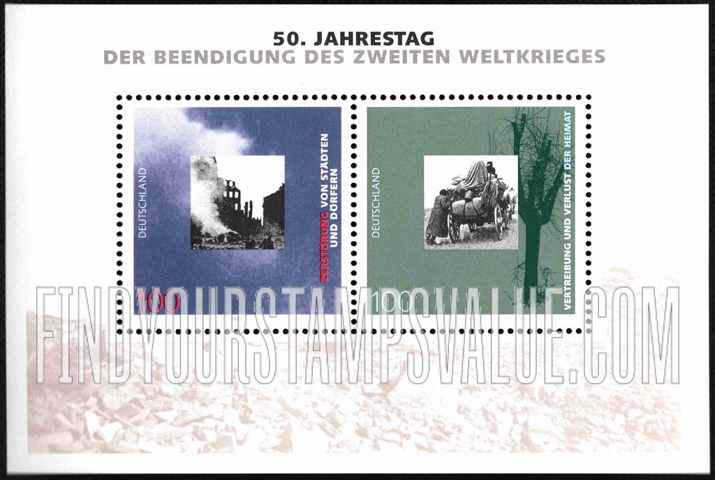 FindYourStampsValue: End of World War II, 50th Anniversary