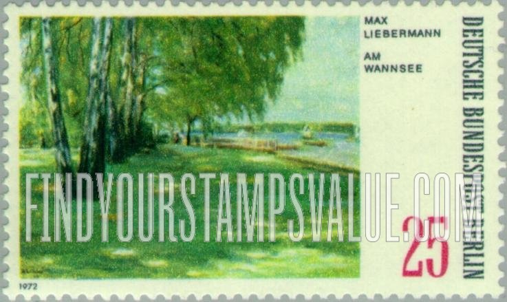 FindYourStampsValue: BERLIN - Paintings of Berlin Lakes: Wannsee, by Max Liebermann