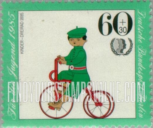 FindYourStampsValue: OCCUPATION SEMI-POSTAL - Bicycle Type of 1985: Child’s tricycle, 1885