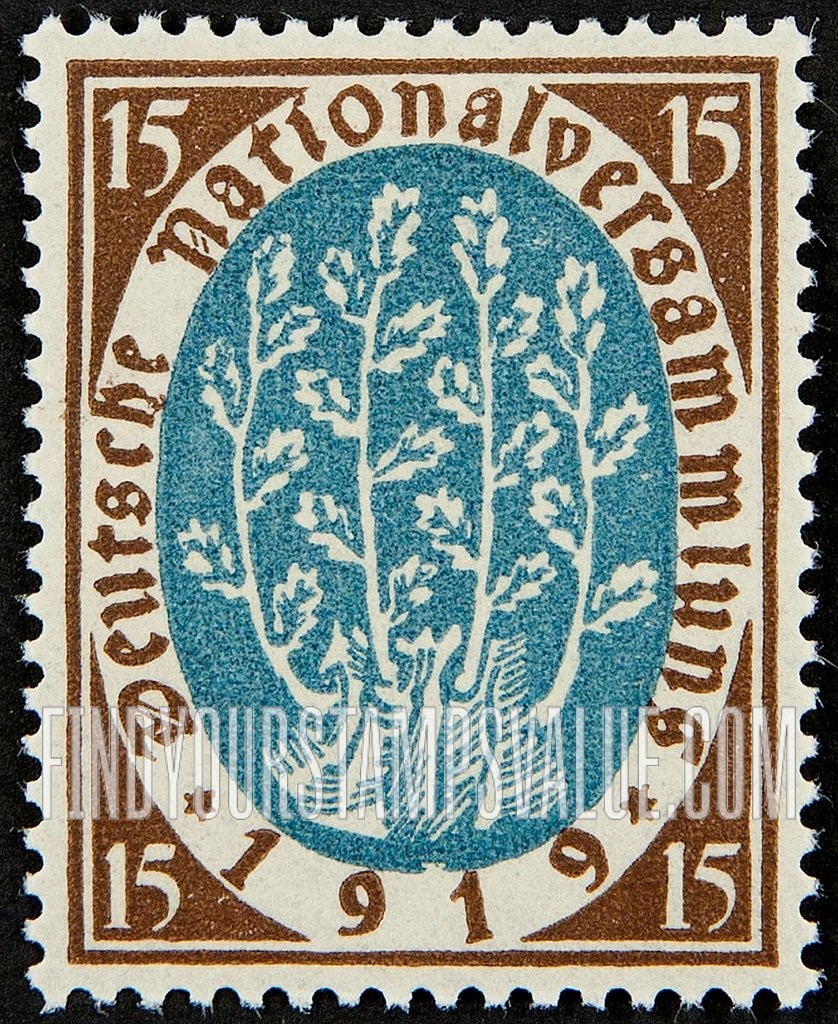 FindYourStampsValue: New Shoots from Oak Stump Symbolical of New Government: Republic National Assembly Issue