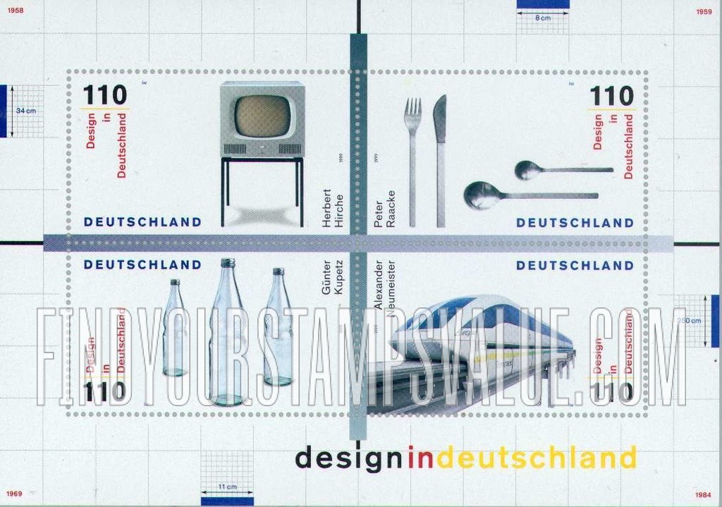 FindYourStampsValue: 20th Centennial German Design Type of 1998
