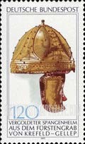 FindYourStampsValue: Archaeological Heritage - Gilt Helmet, from Prince's Tomb, Krefeld-Gellep