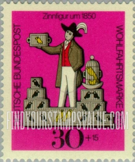 FindYourStampsValue: SEMI-POSTAL - Tin Toys: Bird seller