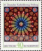 FindYourStampsValue: 85th Congress of German Catholics, Freiburg - Rose Window, Freiburg Cathedral