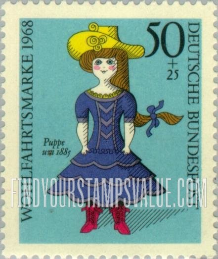 FindYourStampsValue: SEMI-POSTAL - Doll, c. 1885: Various 19th Centennial Dolls is from Altona Museum, Hamburg