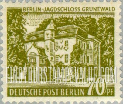 FindYourStampsValue: BERLIN - Hunting lodge, Grunewald: Similar to Type of 1949
