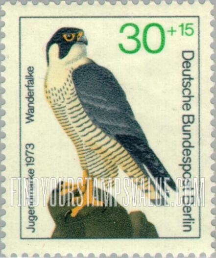FindYourStampsValue: OCCUPATION SEMI-POSTAL - Bird Type of 1973: Peregrine falcon