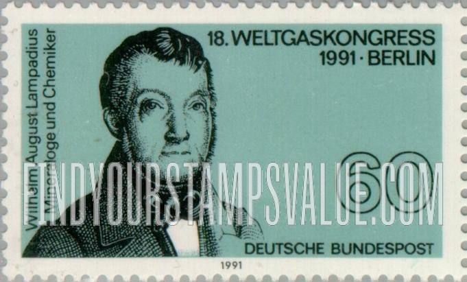 FindYourStampsValue: 18th World Gas Congress, Berlin: Wilhelm August Lampadius (1772-1842), chemist