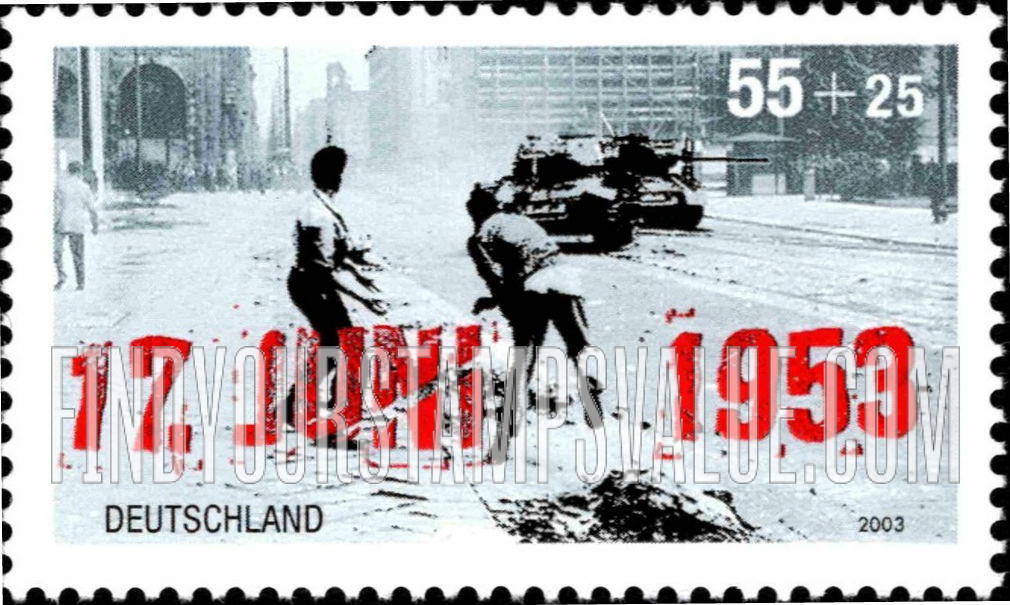 FindYourStampsValue: SEMI-POSTAL - June 17, 1953 Uprising in East Germany, 50th Anniversary