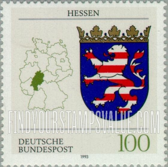 FindYourStampsValue: Coats of Arms of States of the Federal Republic of Germany: Hesse