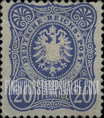FindYourStampsValue: Imperial eagle and crown in oval, PFENNIGE