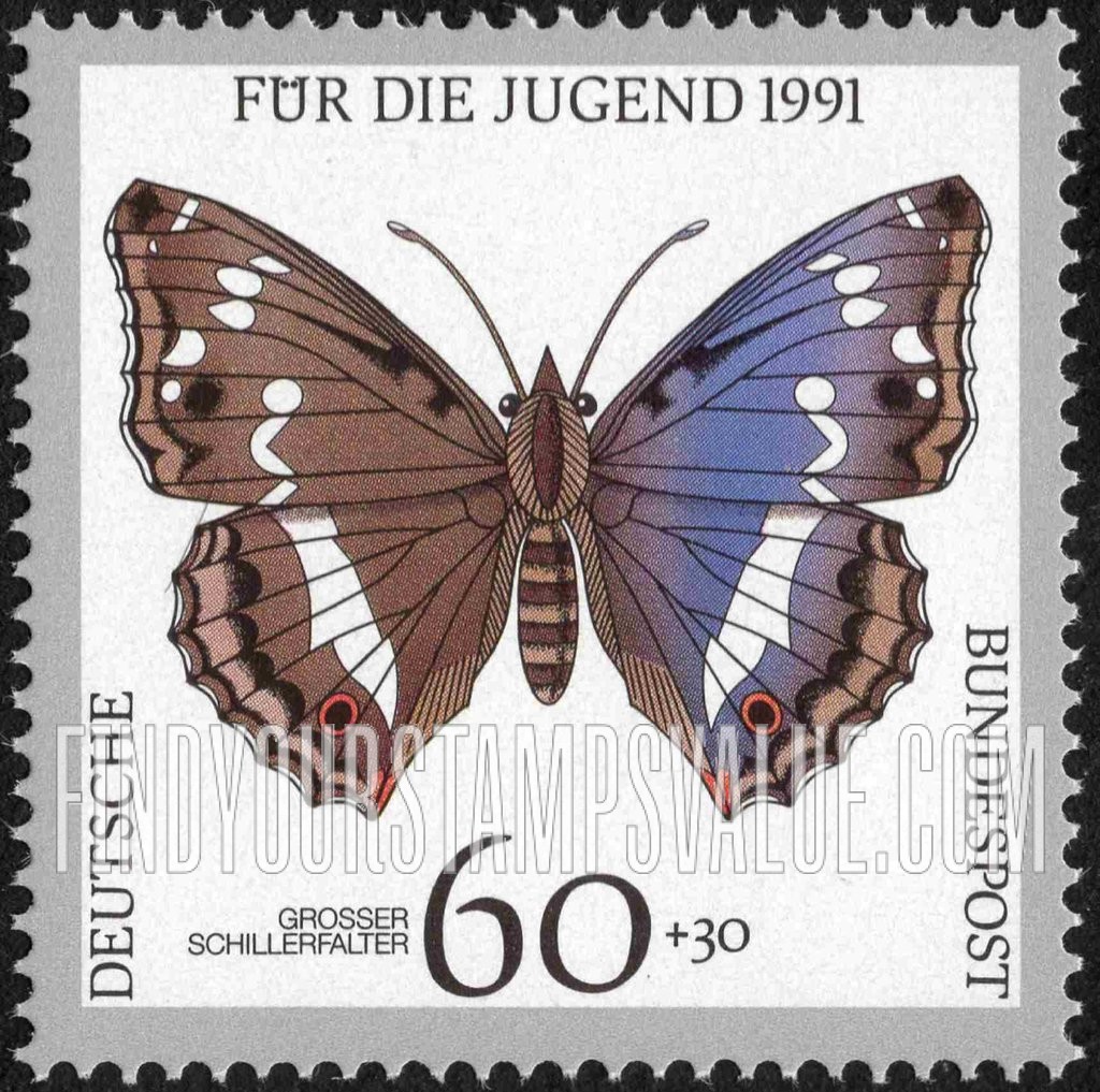 FindYourStampsValue: SEMI-POSTAL - Endangered Butterflies: Grosser schillerfalter, purple emperor