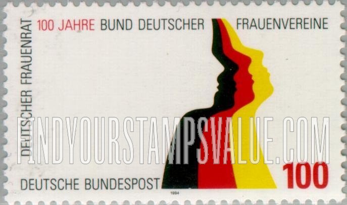 FindYourStampsValue: German Women’s Associations, German Women’s Council, Centennial