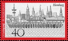 FindYourStampsValue: German Towns - Ship in Hamburg Harbor