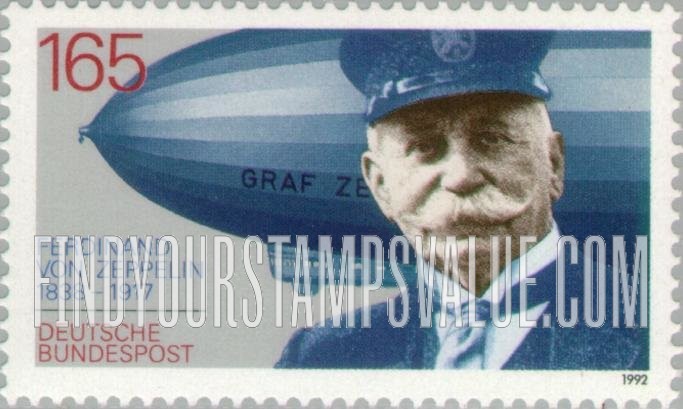 FindYourStampsValue: Ferdinand von Zeppelin (1838-1917), Airship Builder
