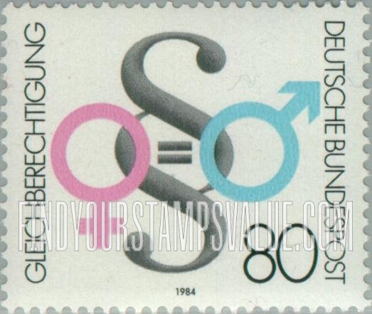 FindYourStampsValue: Equal Rights for Men and Women: Male & female symbols