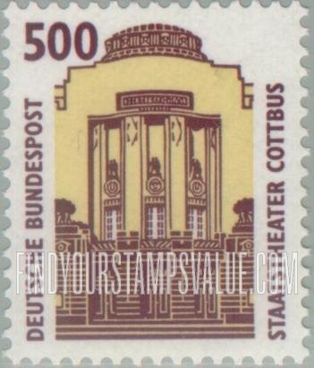 FindYourStampsValue: Historic Sites and Objects: State Theatre, Cottbus