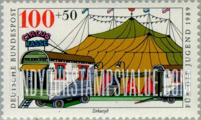 FindYourStampsValue: SEMI-POSTAL - Circus: Caravans, big top