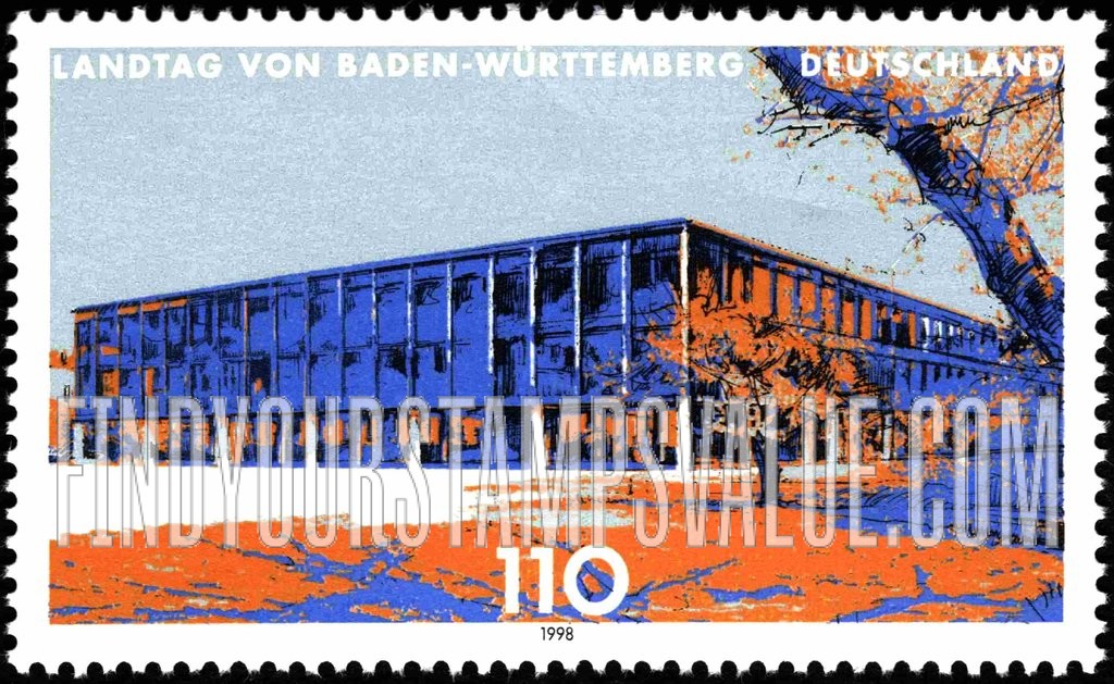 FindYourStampsValue: German State Parliament Buildings: Baden-Württemberg