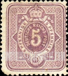 FindYourStampsValue: Digit in oval, crown, PFENNIGE