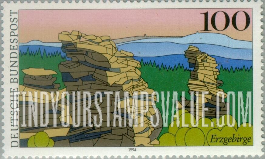 FindYourStampsValue: Scenic Regions in Germany: Ore Mountains