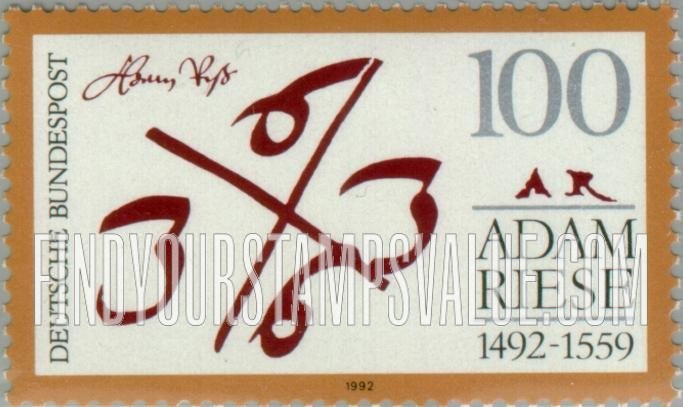 FindYourStampsValue: Adam Riese (1492-1559), Mathematician