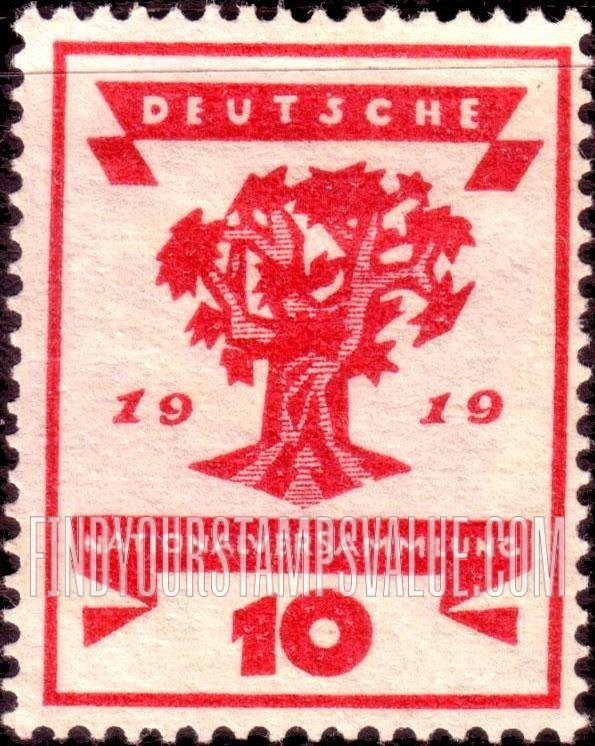 FindYourStampsValue: Live Stump of Tree Symbolizing that Germany will Survive her Difficulties: Republic National Assembly Issue