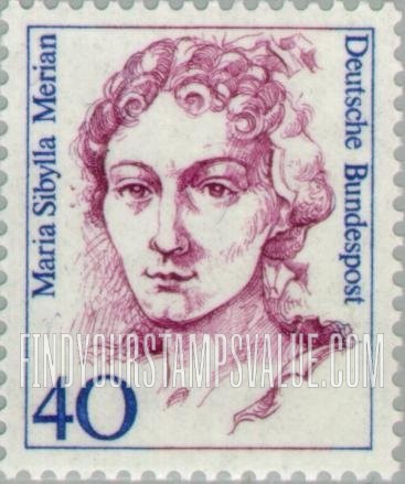 FindYourStampsValue: Famous Women: Maria Sibylla Merian (1647-1717), naturalist, painter