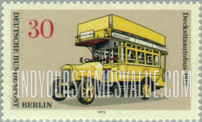 FindYourStampsValue: BERLIN - Double-decker bus, 1919