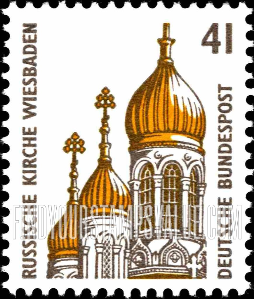 FindYourStampsValue: Historic Sites and Objects: Russian church, Wiesbaden