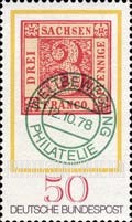 FindYourStampsValue: Stamp Day and German Philatelists' Meeting, Frankfurt am Main - Saxony No.1 with "World Philatelic Movement" Cancel